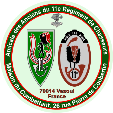Amicale des Anciens du 11e R�giment de Chasseurs Maison du Combattant, 26 rue Pierre de Coubertin 70014 Vesoul  France ARME BLINDEE CAVALERIE  1.12.1942 �DUTRANNOY JEAN-PAUL  2016 e     VOILA   LES   BONS VOILA LES      BONS